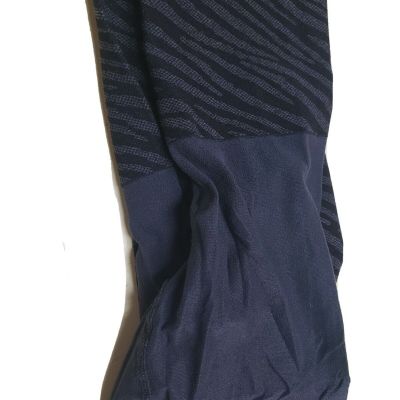 Women's Control-Top Tights Size Small Charcoal Zebra Print